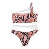 Floerns Women's 2 Piece Swimsuits Snakeskin Cut Out One Shoulder Bikini Set - Badeanzüge - $15.99  ~ 13.73€