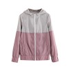 Floerns Women's Color Block Hooded Casual Thin Windbreaker Jacket - Jacket - coats - $19.99 