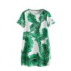 Floerns Women's Palm Leaf Print Short Sleeve Summer Dress - Dresses - $15.99 