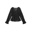 Floerns Women's Plus Size Polka Dot V Neck Long Sleeve Peplum Blouse Tops - Camisas - $19.99  ~ 17.17€