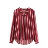 Floerns Women's V Neck Long Sleeve Striped Chiffon Blouse Top - Top - $16.99  ~ 14.59€