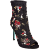 Floral Betsy Johnson Heel Booties - Škornji - 