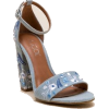 Floral Denim Heel - Klassische Schuhe - 