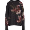 Floral Funnel Neck Brushed Mohair Blend - Пуловер - 