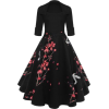 Floral Half Sleeve A-line Dress - Dresses - 