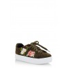 Floral Patches Lace Up Sneakers - Tenisice - $16.99  ~ 14.59€