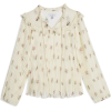 Floral Print Pleated Ruffle Blouse TOPSH - Košulje - duge - 