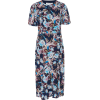 Floral Print Silk Midi Dress - sukienki - 