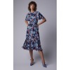 Floral Print Silk Midi Dress - sukienki - 