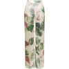 Floral Printed Silk Pants - Spodnie Capri - 