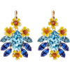 Floral crystal earrings - Aretes - 