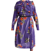 Floral-print twisted silk dress - sukienki - 