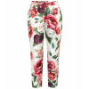 Floral silk twill pants - Spodnie Capri - 