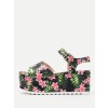 Flower Print Platform Wedge Sandals - Zeppe - $23.00  ~ 19.75€