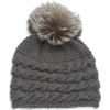 Fox Fur Pom-Pom & Braided Cashmere Beani - Hat - 