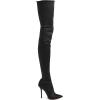 Frayed Satin Thigh Boots - Boots - 
