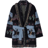 Fringed cashmere-jacquard cardigan - Swetry na guziki - 