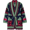 Fringed cashmere-jacquard cardigan - Swetry na guziki - 