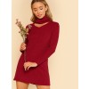 Front Cutout Turtleneck Dress - Dresses - $13.00  ~ £9.88