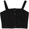 Front buttons high waist cotton short ve - Vests - $19.99 