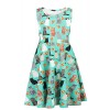 Funnycokid Girls Sleeveless Round Neck Floral Printed Holiday Dress Size 4-13 - Dresses - $7.99 