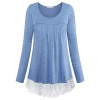 Furnex Women's Long Sleeve Lace Casual Tunic Tops - Camisa - curtas - $38.99  ~ 33.49€