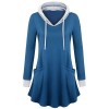 Furnex Women's Long Sleeve Tunic Shirts Color Block Thin Pullover Hooded Sweatshirt with Pockets - Shirts - $38.99  ~ £29.63