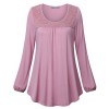 Furnex Women's Long Sleeve Tunics Shirt Lace Casual Blouses Tops - 半袖衫/女式衬衫 - $25.99  ~ ¥174.14