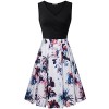 Furnex Women's Vintage V Neck Floral Casual Midi Dress with Pockets - ワンピース・ドレス - $39.99  ~ ¥4,501