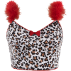 Fur stitching sleeve leopard print ultra - 半袖シャツ・ブラウス - $19.99  ~ ¥2,250