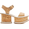GABRIELA HEARST cork leather platform - Platformy - 