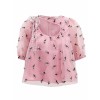 GANNI Floral-appliqué tulle top - 长袖衫/女式衬衫 - £358.00  ~ ¥3,156.17