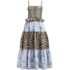 GANNI  Leopard and moon-print tiered pop - sukienki - 