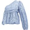 GANNI blue broderie anglaise blouse - Hemden - kurz - 