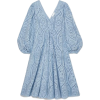 GANNI blue eyelet dress - Obleke - 