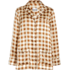 GANNI brown & cream plaid silk shirt - Srajce - kratke - 