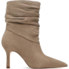 GATHERED LEATHER HIGH-HEEL ANKLE BOOTS - Botas - 