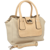 GESINE Faux Crocodile Accents Double Handle Doctor Style Bowler Office Tote Hobo Handbag Purse Shoulder Bag Beige - Hand bag - $42.50 