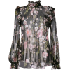 GIAMBATTISTA VALLI sheer floral print  - 长袖衫/女式衬衫 - 