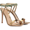 GIANVITO ROSSI Embellished metallic leat - Sandals - 