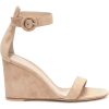 GIANVITO ROSSI Portofino 85 suede wedge - 坡跟鞋 - 