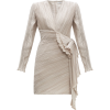GIVENCHY  Bow-embellished plissé-satin d - sukienki - 