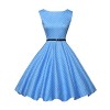 GRACE KARIN Boatneck Sleeveless Vintage Tea Dress With Belt - Dresses - $19.99 