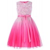 GRACE KARIN Girls Sleeveless Rose Princess Party Dresses With Ribbon - Dresses - $20.99 