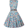 GRACE KARIN Boatneck Floral Print Dress - Obleke - 