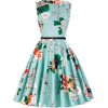 GRACE KARIN Boatneck Floral Tea Dress - Dresses - 