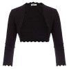 GRACE KARIN Women's 3/4 Sleeve Open Front Scalloped Knit Cropped Bolero Shrug - Camicie (corte) - $15.99  ~ 13.73€