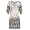GRACE KARIN Women's Bohemian Tied V-Neck Ethnic Printed Casual Dress - ワンピース・ドレス - $17.99  ~ ¥2,025
