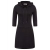 GRACE KARIN Women's Casual 3/4 Sleeve Pullover Hoodie Tunic Sweatshirt Dress - sukienki - $14.99  ~ 12.87€