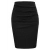 GRACE KARIN Womens Elegant Ruched Knee Length Slim Fit Business Skirt - Faldas - $17.99  ~ 15.45€